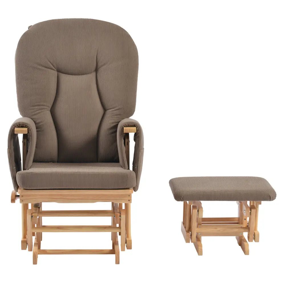 Fotoliu balansoar cu otoman Tempo Kondela Stadil (Oak/Brown) - 3