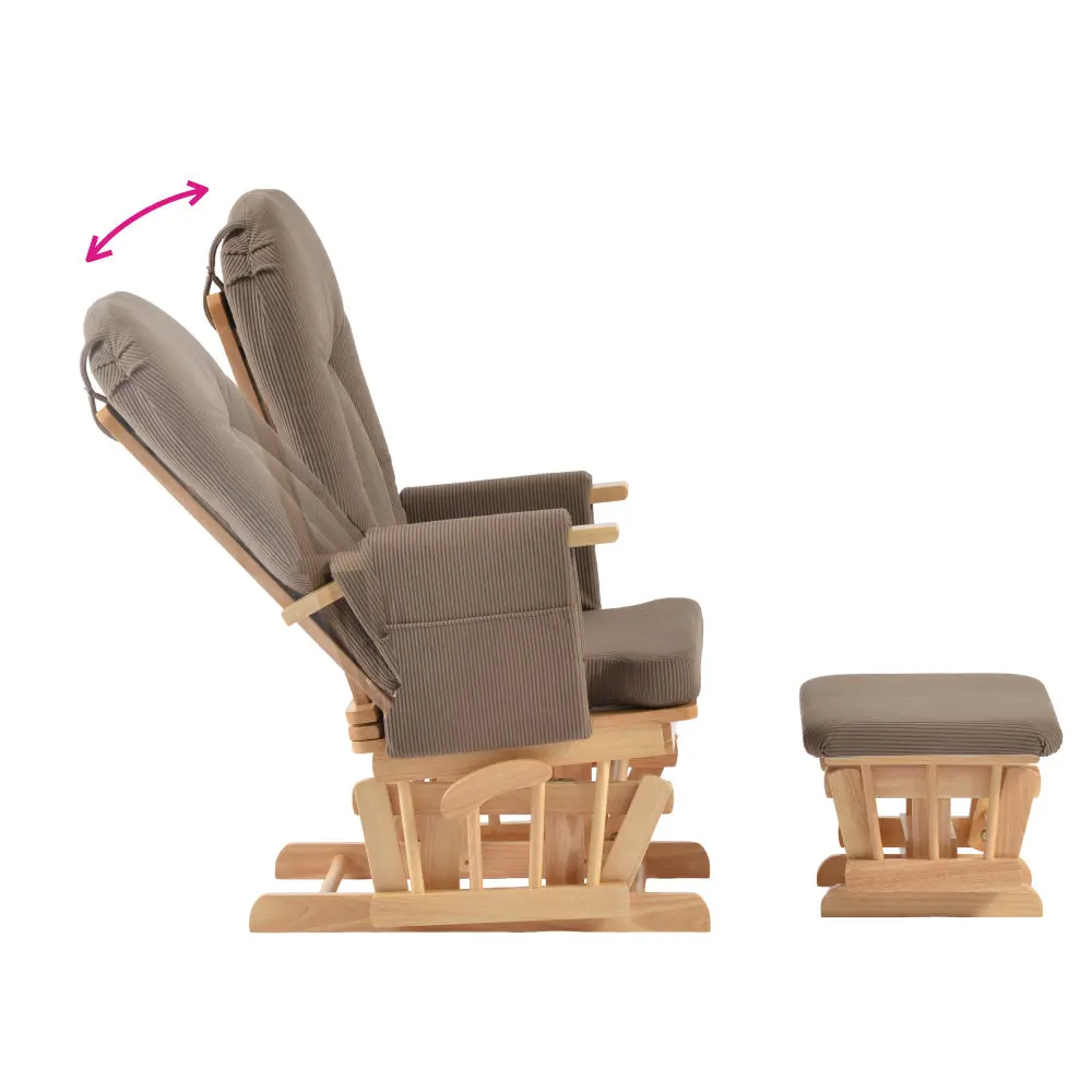 Fotoliu balansoar cu otoman Tempo Kondela Stadil (Oak/Brown) - 7