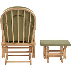 Кресло-качалка с подставкой для ног Tempo Kondela Dalbert (Natural/Green) Thumb