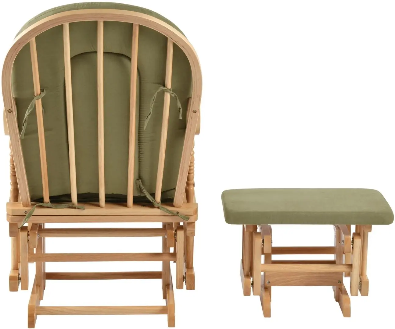 Кресло-качалка с подставкой для ног Tempo Kondela Dalbert (Natural/Green)