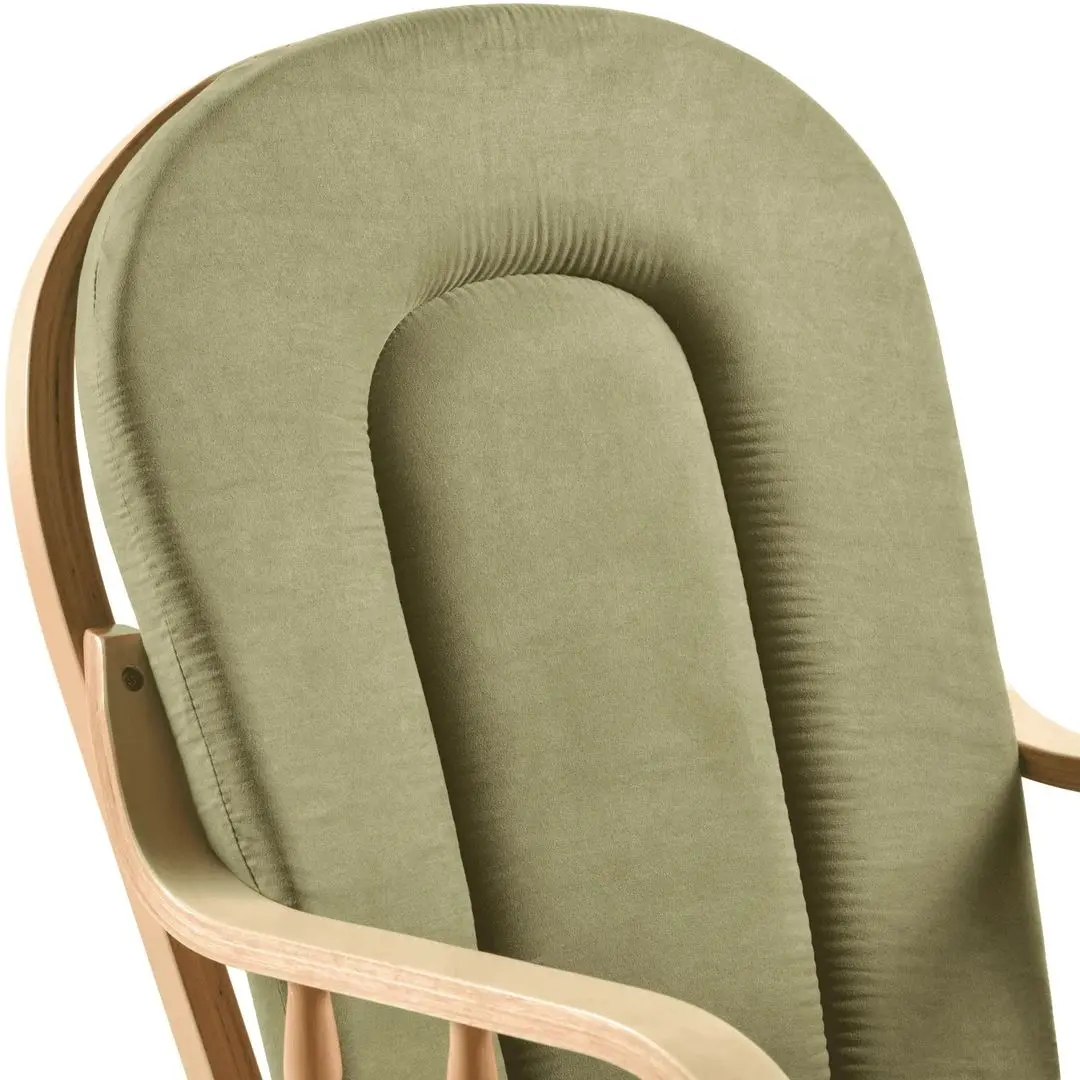 Кресло-качалка с подставкой для ног Tempo Kondela Dalbert (Natural/Green)