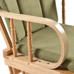 Кресло-качалка с подставкой для ног Tempo Kondela Dalbert (Natural/Green) Thumb