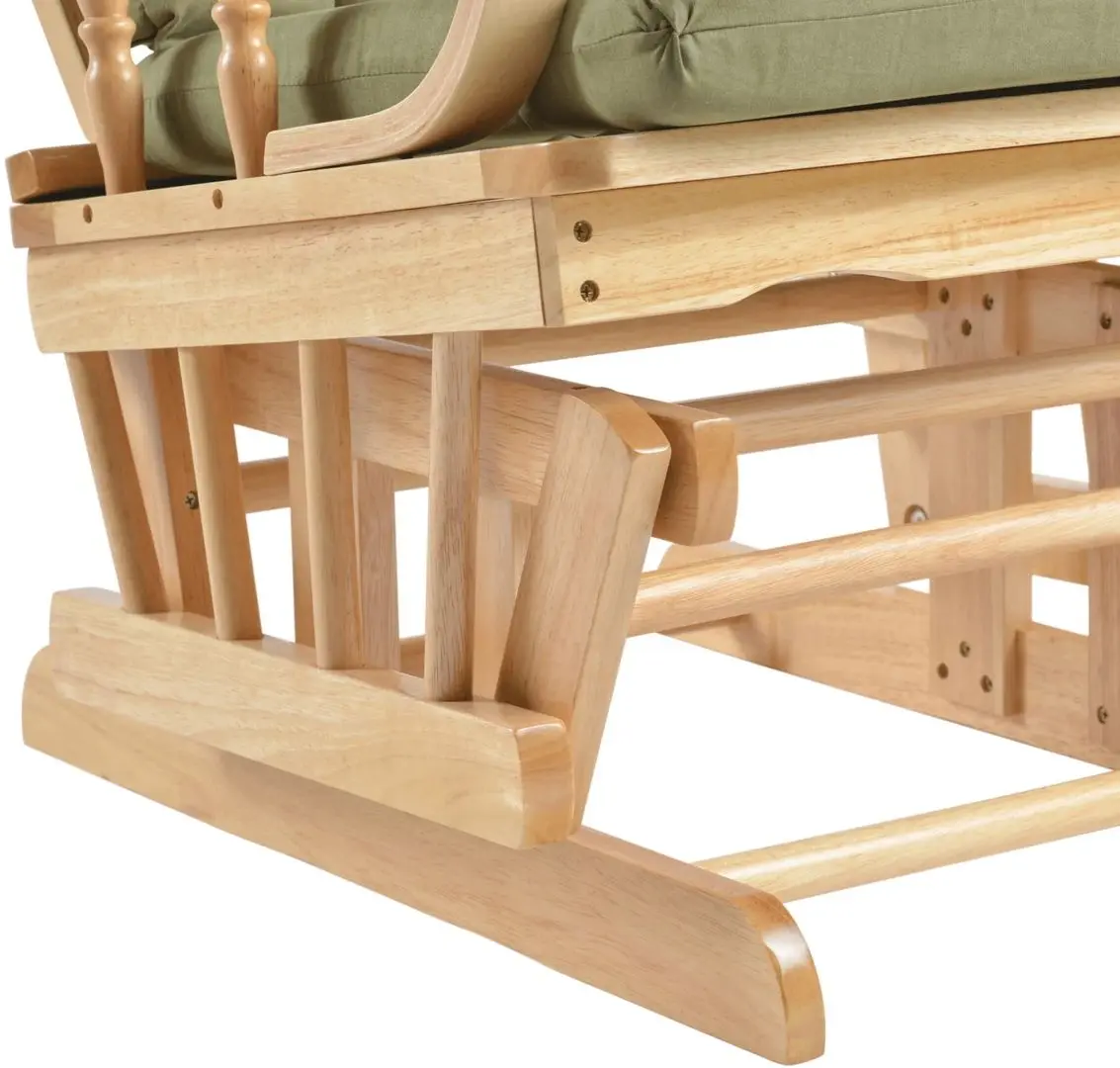 Кресло-качалка с подставкой для ног Tempo Kondela Dalbert (Natural/Green)