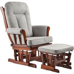 Fotoliu balansoar cu suport pentru picioare Tempo Kondela Saford (Walnut/Grey) Thumb