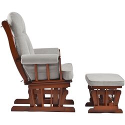 Fotoliu balansoar cu suport pentru picioare Tempo Kondela Saford (Walnut/Grey) Thumb