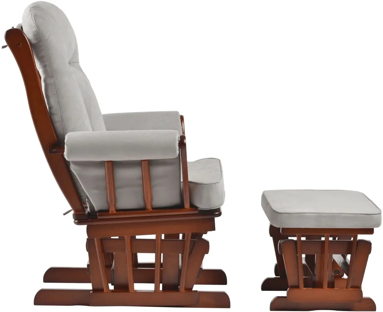 Fotoliu balansoar cu suport pentru picioare Tempo Kondela Saford (Walnut/Grey)