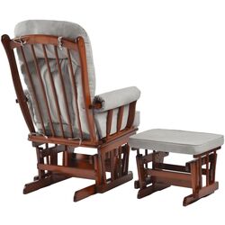 Fotoliu balansoar cu suport pentru picioare Tempo Kondela Saford (Walnut/Grey) Thumb