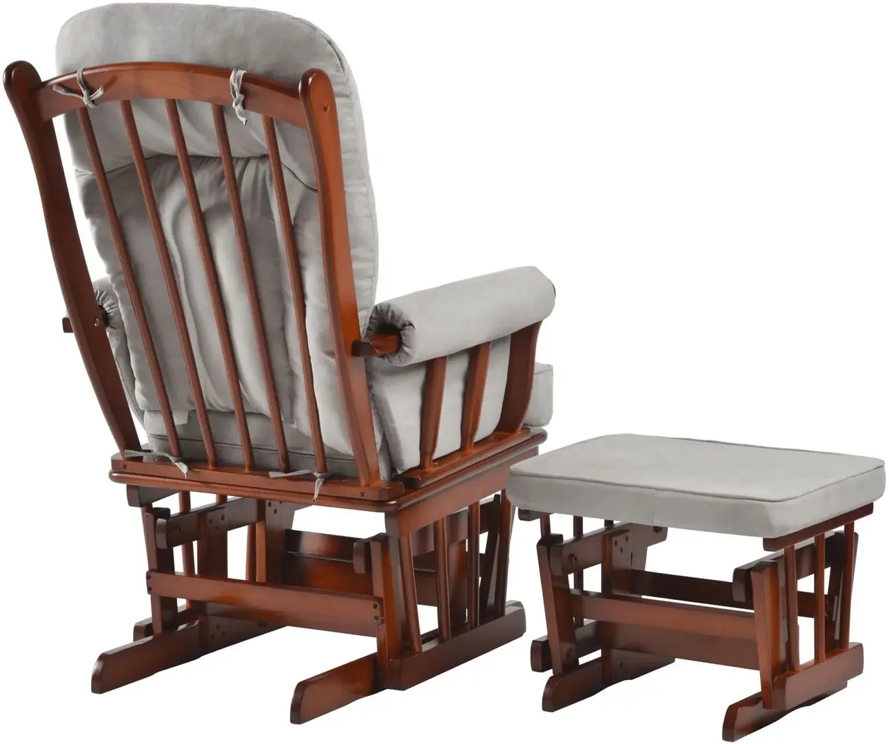 Fotoliu balansoar cu suport pentru picioare Tempo Kondela Saford (Walnut/Grey)