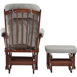 Fotoliu balansoar cu suport pentru picioare Tempo Kondela Saford (Walnut/Grey) Thumb