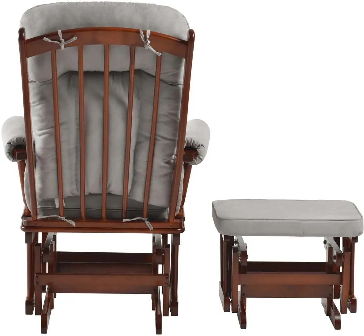 Fotoliu balansoar cu suport pentru picioare Tempo Kondela Saford (Walnut/Grey)