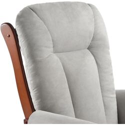 Fotoliu balansoar cu suport pentru picioare Tempo Kondela Saford (Walnut/Grey) Thumb