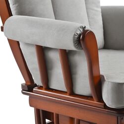 Fotoliu balansoar cu suport pentru picioare Tempo Kondela Saford (Walnut/Grey) Thumb