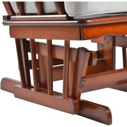 Fotoliu balansoar cu suport pentru picioare Tempo Kondela Saford (Walnut/Grey) Thumb