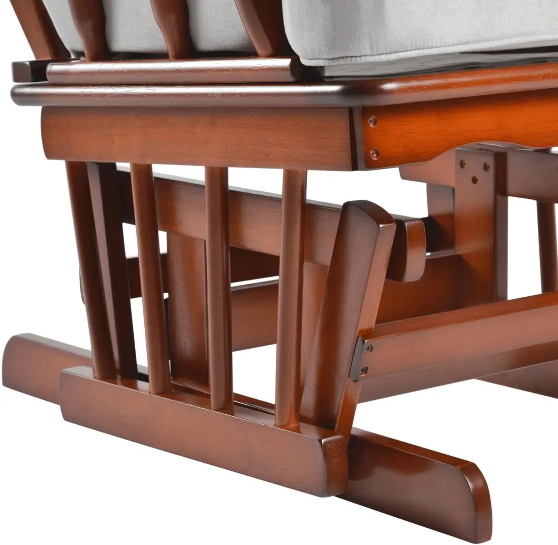 Fotoliu balansoar cu suport pentru picioare Tempo Kondela Saford (Walnut/Grey)