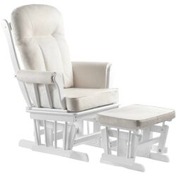 Fotoliu balansoar cu suport pentru picioare Tempo Kondela Saford (White/Cream) Thumb