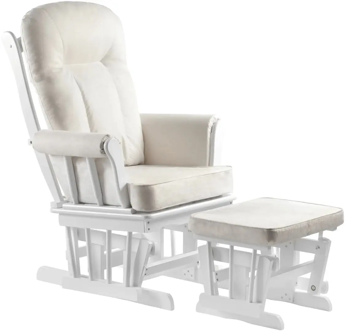 Fotoliu balansoar cu suport pentru picioare Tempo Kondela Saford (White/Cream)