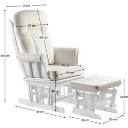 Fotoliu balansoar cu suport pentru picioare Tempo Kondela Saford (White/Cream) Thumb