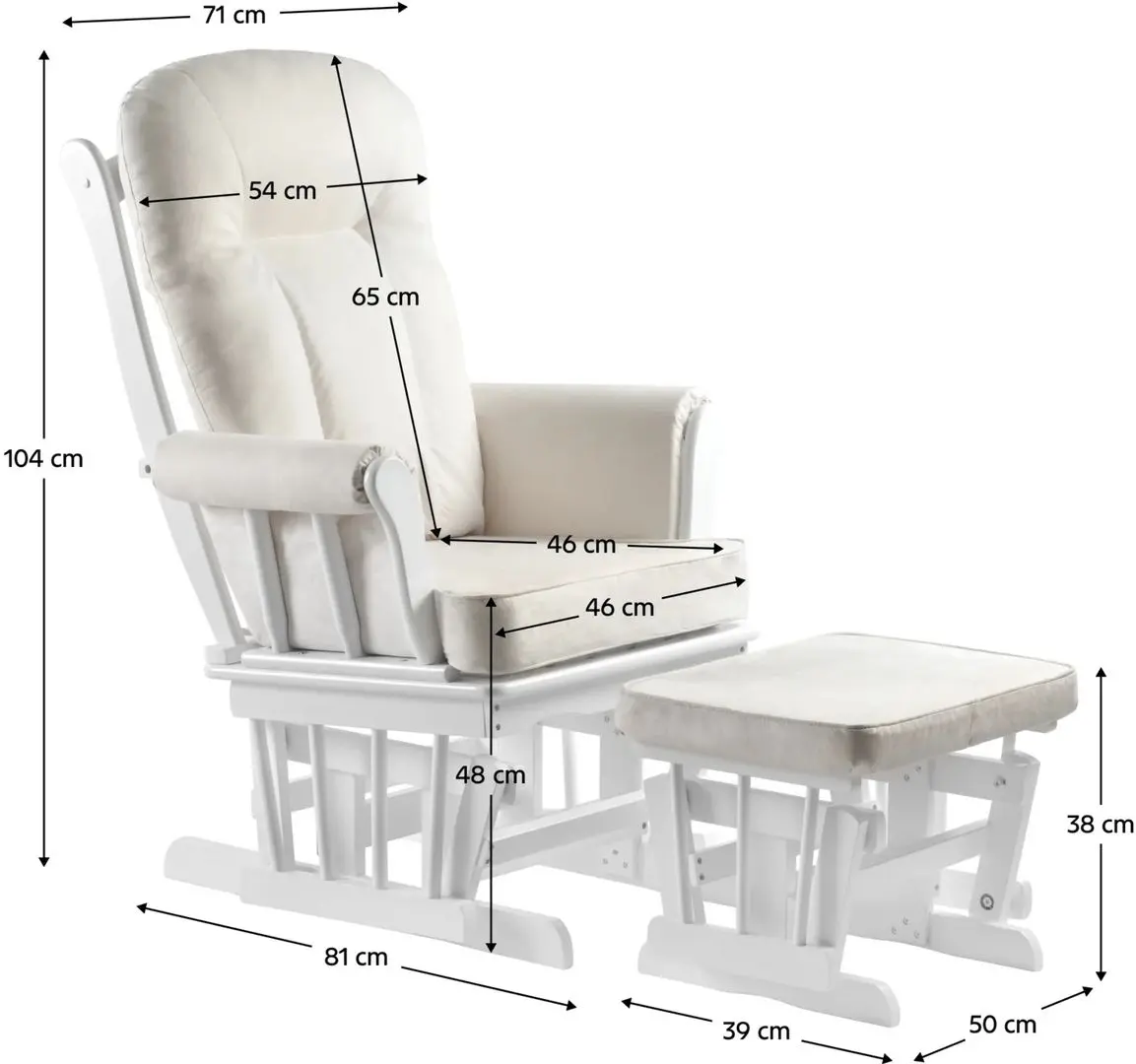 Fotoliu balansoar cu suport pentru picioare Tempo Kondela Saford (White/Cream)