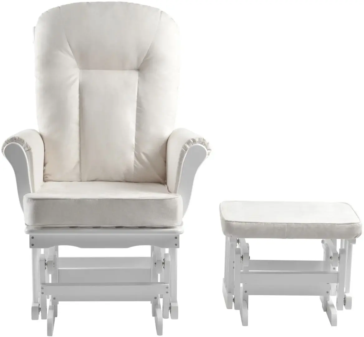 Fotoliu balansoar cu suport pentru picioare Tempo Kondela Saford (White/Cream)