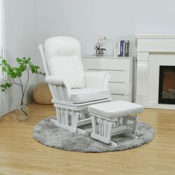 Fotoliu balansoar cu suport pentru picioare Tempo Kondela Saford (White/Cream)