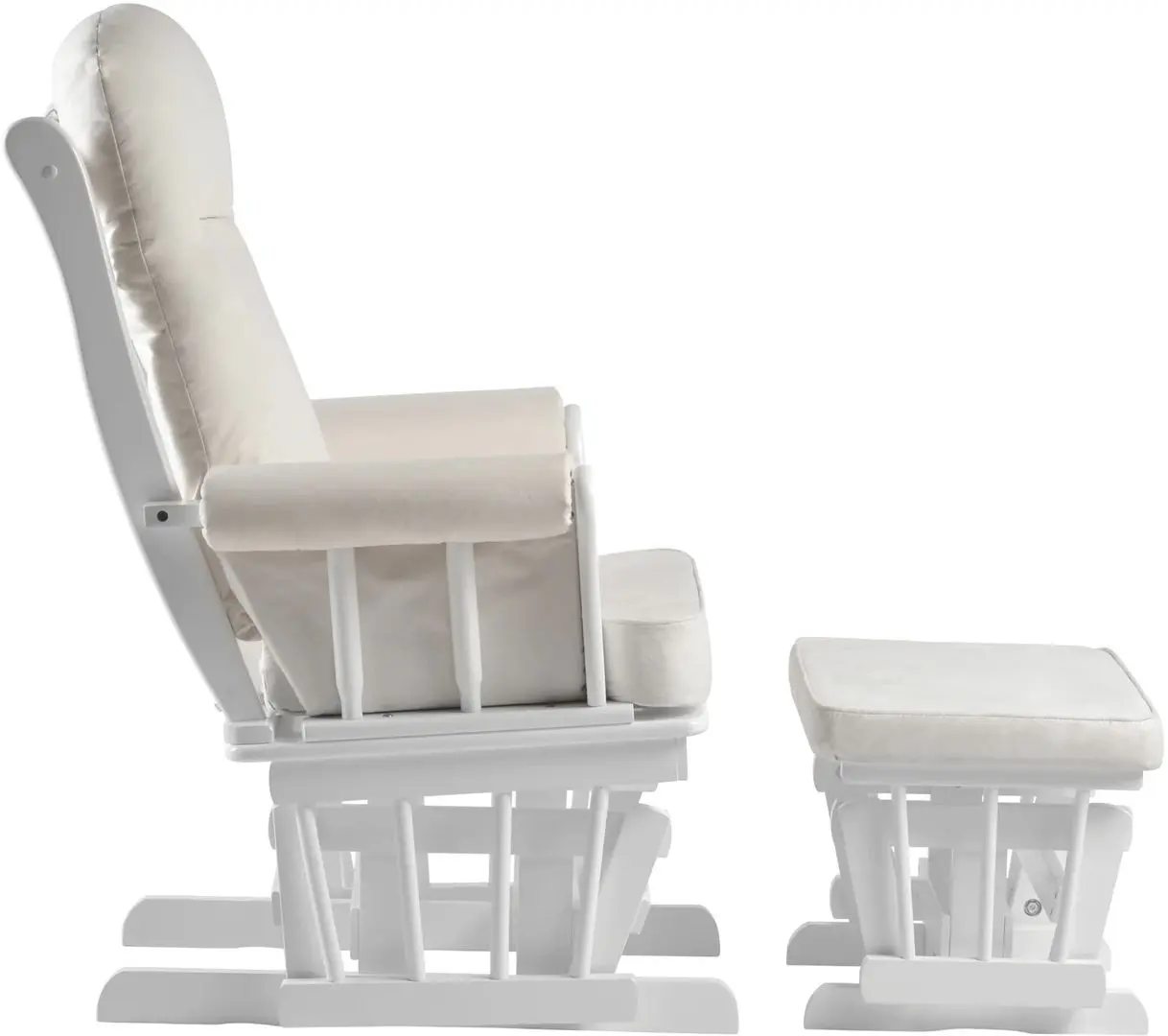 Fotoliu balansoar cu suport pentru picioare Tempo Kondela Saford (White/Cream)