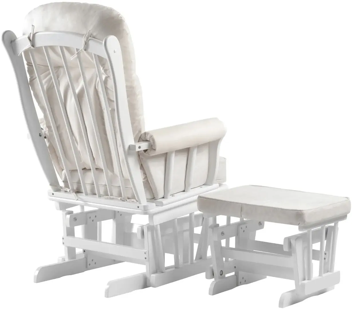 Fotoliu balansoar cu suport pentru picioare Tempo Kondela Saford (White/Cream)