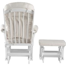 Fotoliu balansoar cu suport pentru picioare Tempo Kondela Saford (White/Cream) Thumb