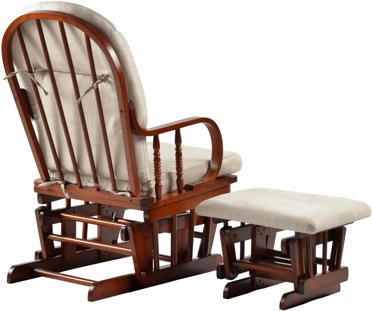 Кресло-качалка с подставкой для ног Tempo Kondela Talman (Walnut/Beige)