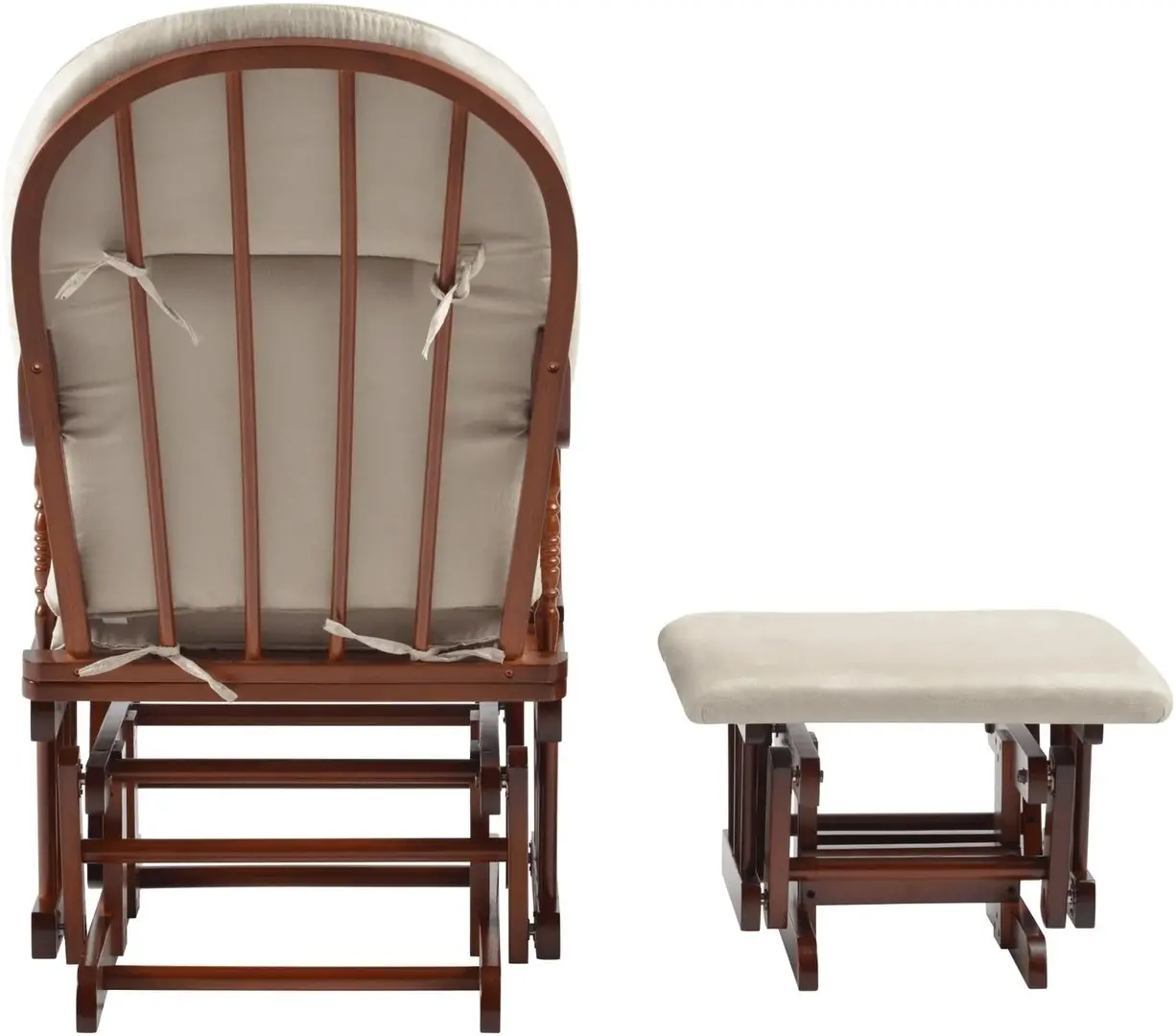 Кресло-качалка с подставкой для ног Tempo Kondela Talman (Walnut/Beige)