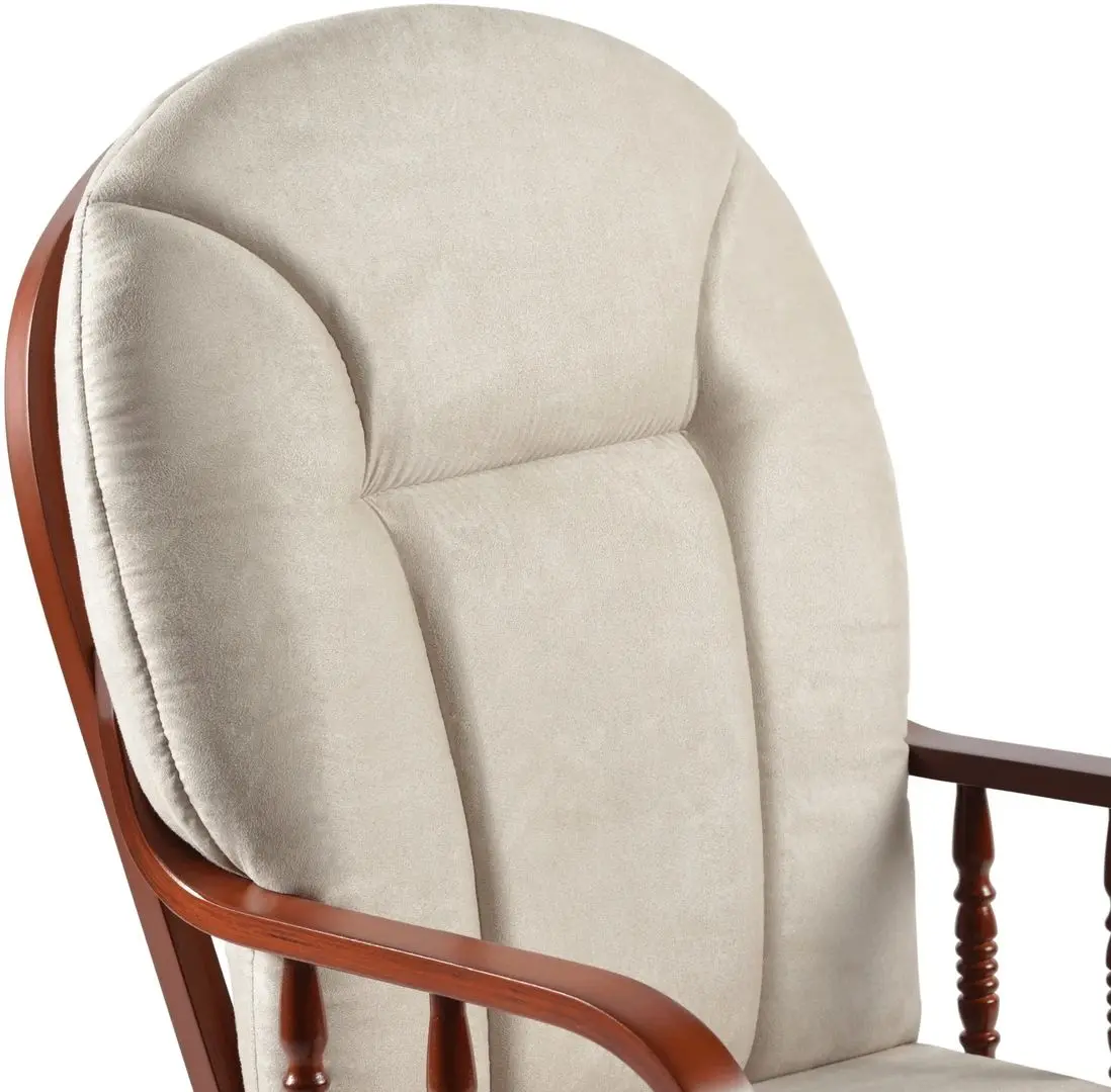 Кресло-качалка с подставкой для ног Tempo Kondela Talman (Walnut/Beige)