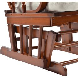 Кресло-качалка с подставкой для ног Tempo Kondela Talman (Walnut/Beige) Thumb