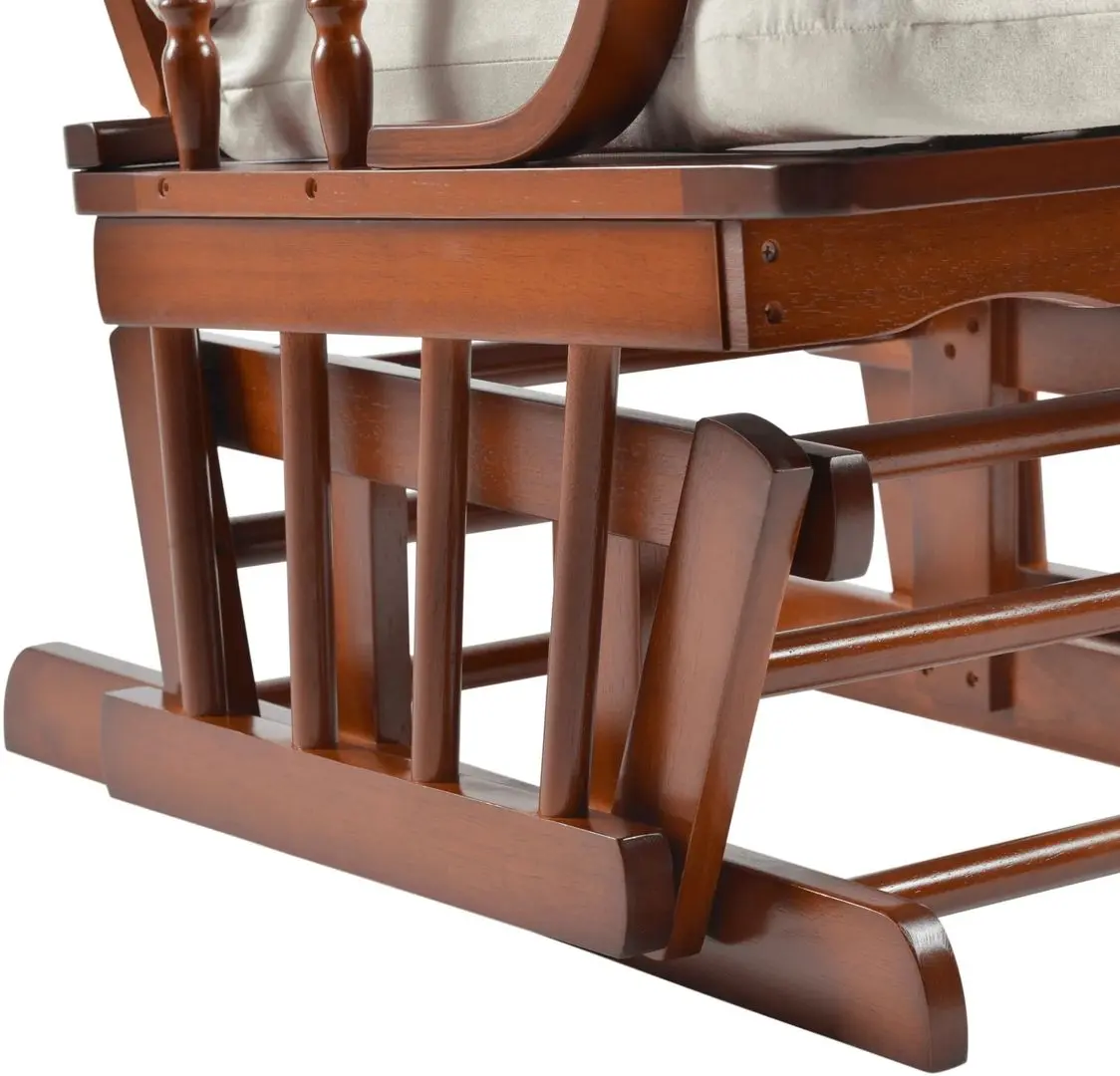 Кресло-качалка с подставкой для ног Tempo Kondela Talman (Walnut/Beige)