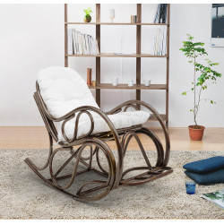 Кресло-качалка Tempo Kondela Agaton (Dark Brown/Beige)