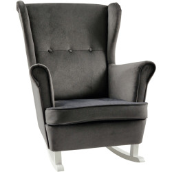 Кресло-качалка Tempo Kondela Teja (Dark Gray/White) Thumb