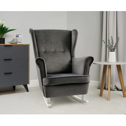 Fotoliu balansoar Tempo Kondela Teja (Dark Gray/White)