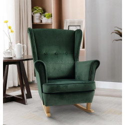 Fotoliu balansoar Tempo Kondela Teja (Green/Beech)