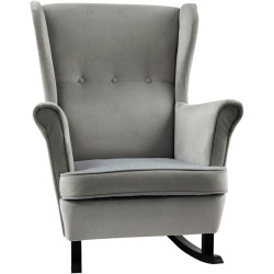 Кресло-качалка Tempo Kondela Teja (Light Gray/Black) Thumb