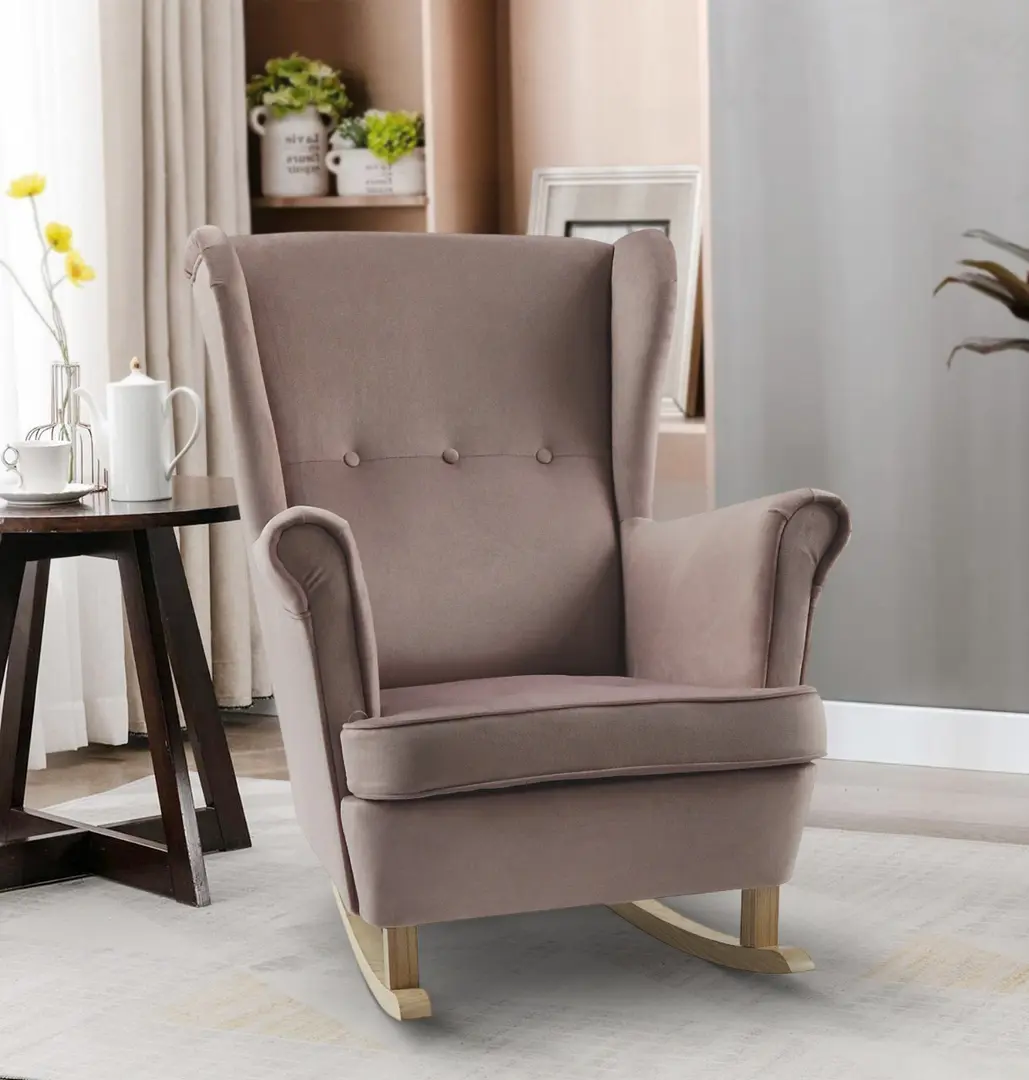 Кресло-качалка Tempo Kondela Teja (Pink/Beech)