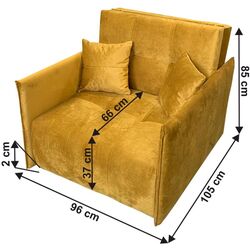Fotoliu extensibil Tempo Kondela Alana (Mustard) Thumb