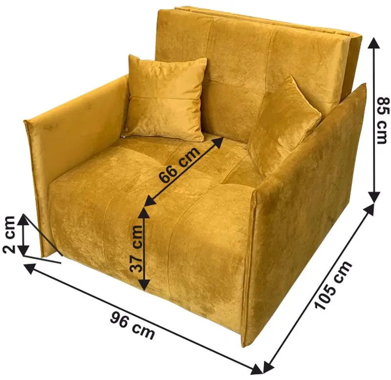 Fotoliu extensibil Tempo Kondela Alana (Mustard)