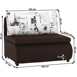 Fotoliu extensibil Tempo Kondela Keny New (Brown) Thumb