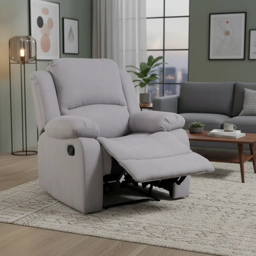Fotoliu-recliner Tempo Kondela Askoy New (Light Gray)