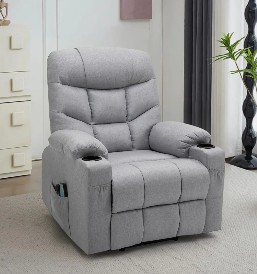 Кресло-реклайнер Tempo Kondela Hudson (Light Gray)