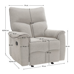Fotoliu-recliner Tempo Kondela Nader (Beige) Thumb