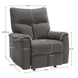 Fotoliu-recliner Tempo Kondela Nader (Brown/Beige) Thumb