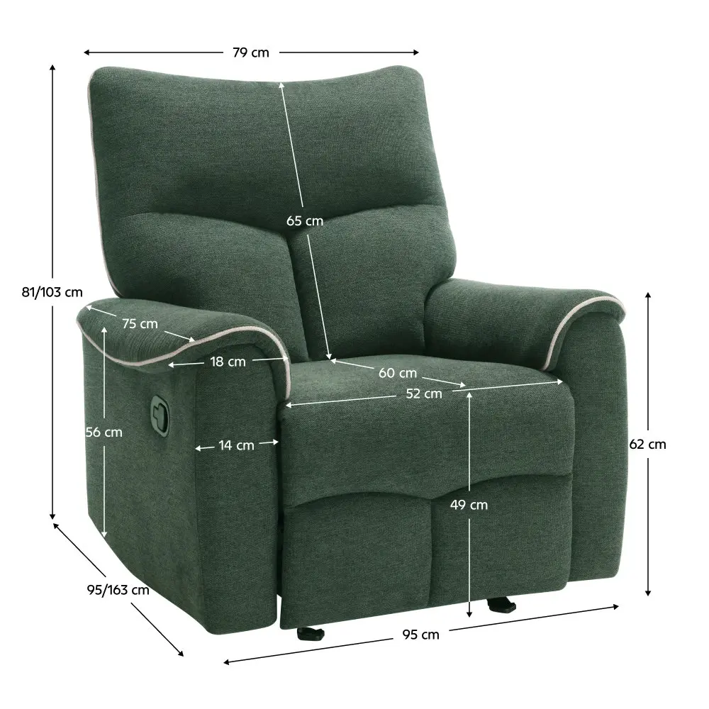 Fotoliu-recliner Tempo Kondela Nader (Green/Beige) - 5