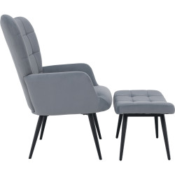 Кресло с подставкой для ног Tempo Kondela Haben (Gray/Black) Thumb