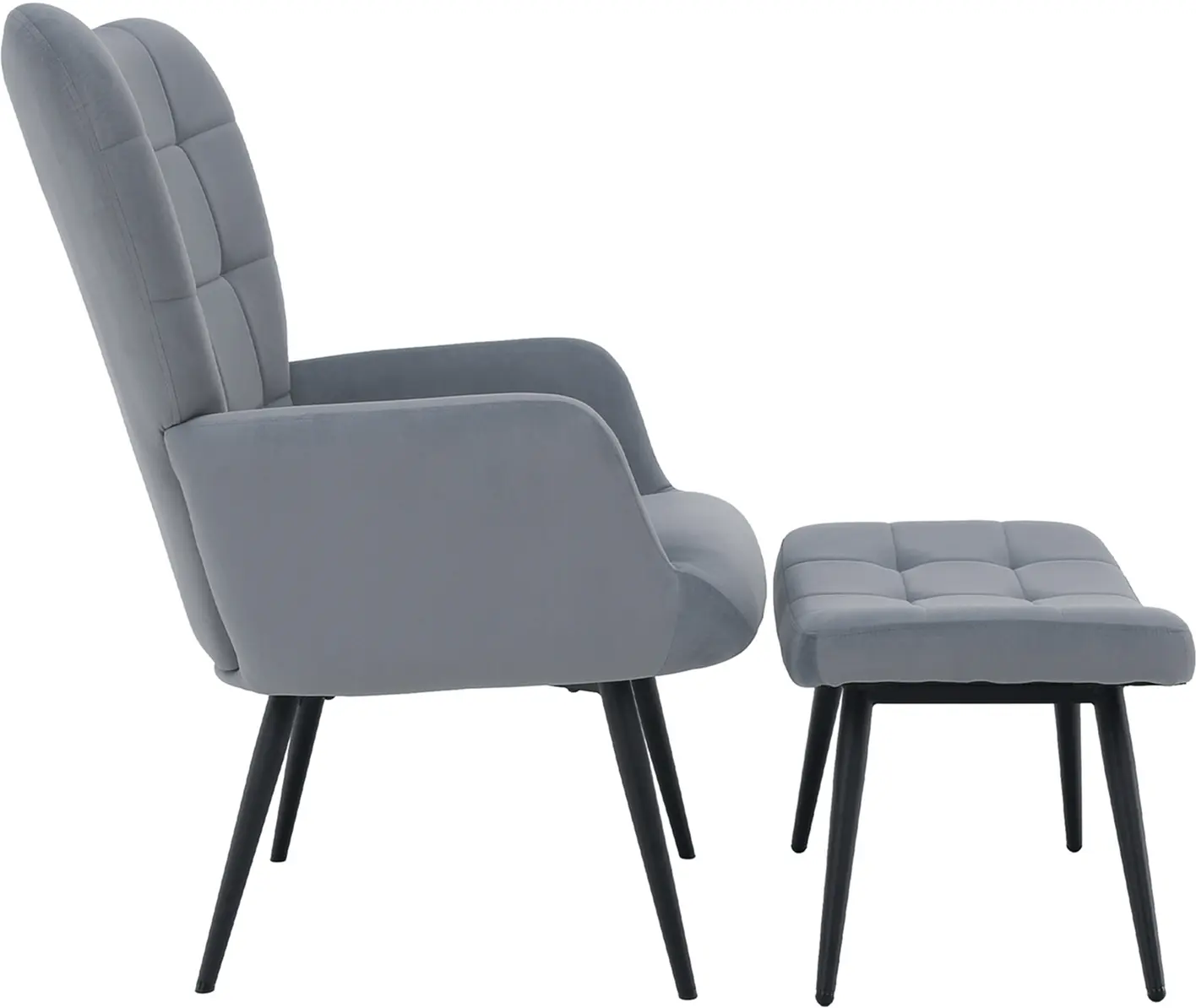 Кресло с подставкой для ног Tempo Kondela Haben (Gray/Black)