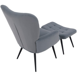 Кресло с подставкой для ног Tempo Kondela Haben (Gray/Black) Thumb