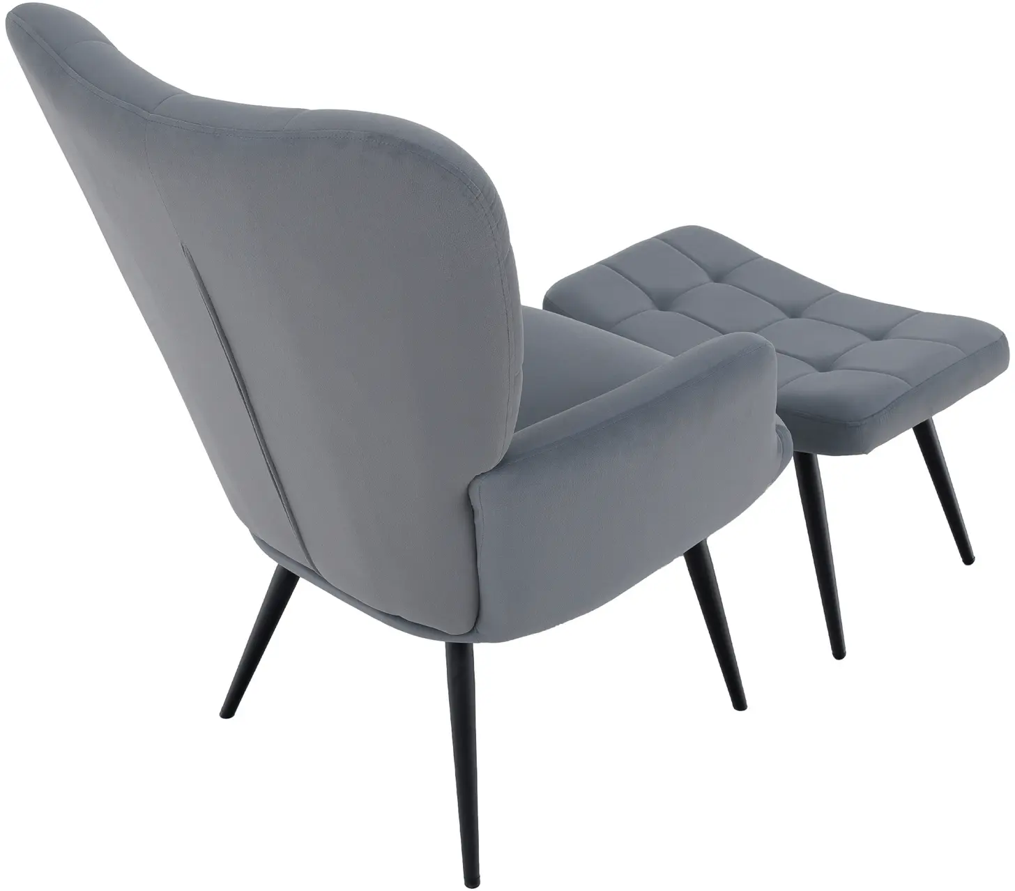 Кресло с подставкой для ног Tempo Kondela Haben (Gray/Black)